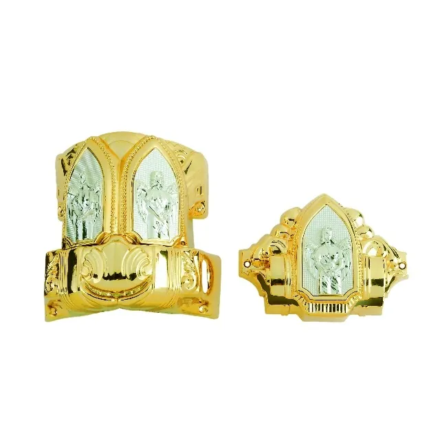 Gold plated casket corner castings produced by Virtue Hardware Co., Ltd