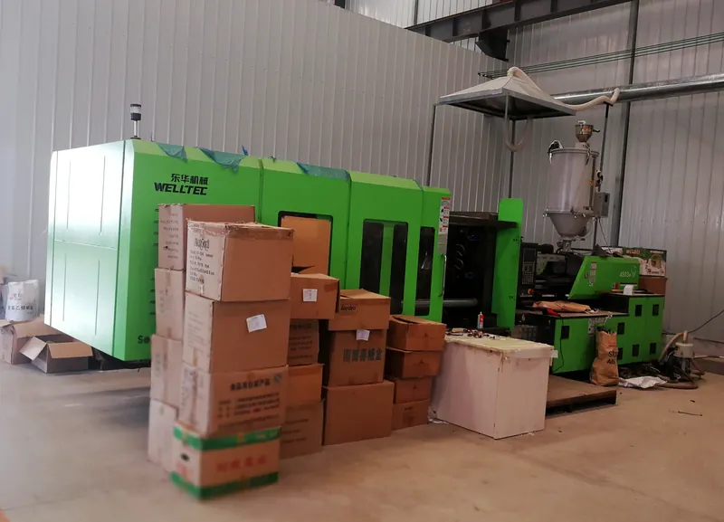 Injection moulding shop floor at the Virtue Hardware Co., Ltd factory in Wenzhou Zhejiang China