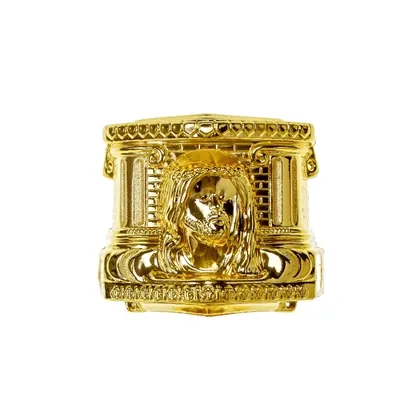 Christ design casket corner 2222 in gold finish side view