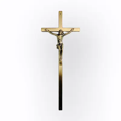 Zamak Metal Funeral Casket Cross Supplier Funeral Accessories 8051 Christ Cruces Jesus Cross And Crucifix side view
