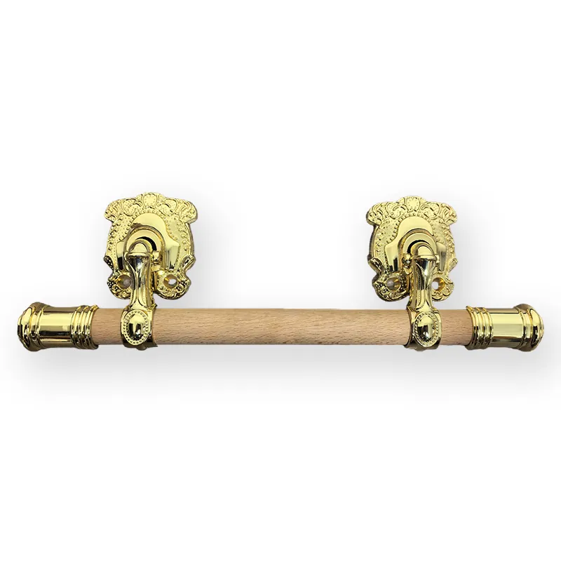 Wooden Casket Handle 1070-3 in Metal Arm and End Cap With 22mm Wooden Bar by Customized Color