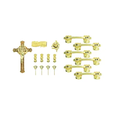 Casket handle set H9002 in plastic material and gold color