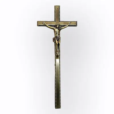 Antique Brass Coffin Cross 8059 In Size 44×17.5cm For Wooden Coffin Crucifix And Casket Lid Ornaments side view