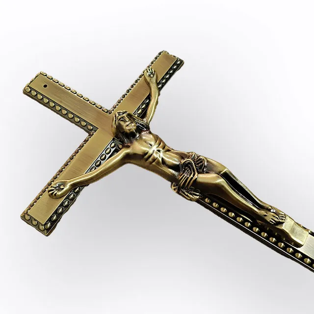 Antique Brass Coffin Cross 8059 In Size 44×17.5cm For Wooden Coffin Crucifix And Casket Lid Ornaments