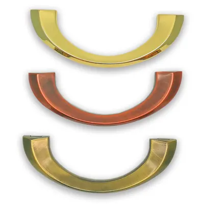 Polished brass zamak half moon coffin handle 1010 half moon design for Italy coffin and casket