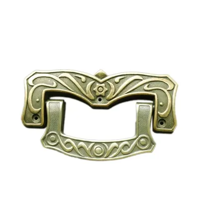 French coffin handle 1018 in antique brass color plated and well polished