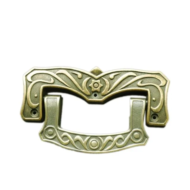 French coffin handle 1018 in antique brass color plated and well polished