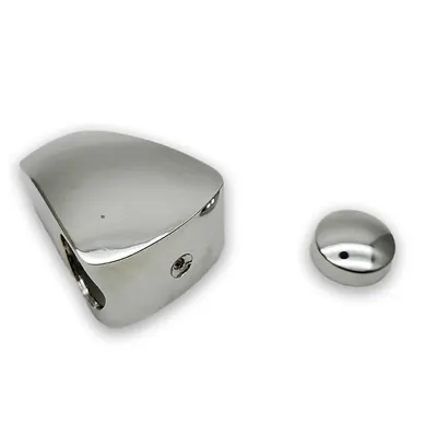 Coffin and casket knobs, coffin handle with end cap 1038 in high polished detail view