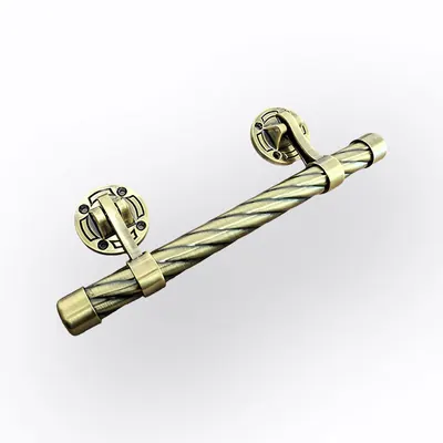 Antique Brass Coffin Handle 1071-2 With Steel Bar and Metal Coffin Handle side view