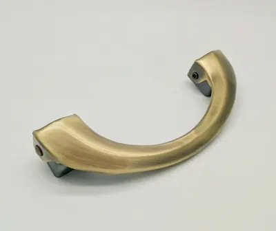 Half moon design metal coffin handles 1502-2 with square basement and two screw holes finish detail