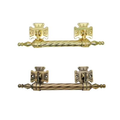 Coffin handle set 1002 with T bar in plated (ref 1002 set) side view