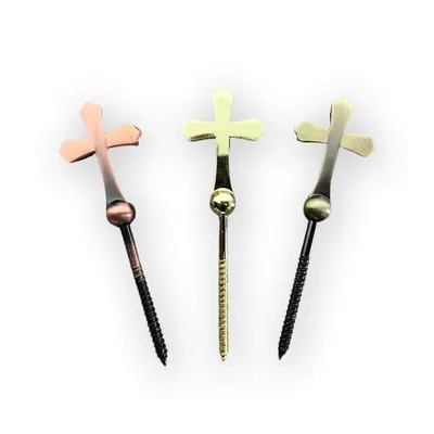 Coffin Lid Screw 8022 in Zamak Material and Cross Design and Scew Net Length 55mm