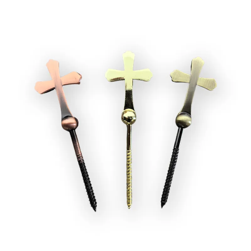 Coffin Lid Screw 8022 in Zamak Material and Cross Design and Scew Net Length 55mm