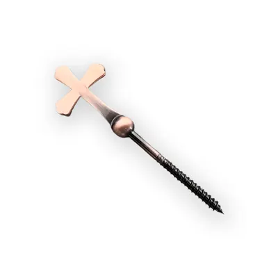 Coffin Lid Screw 8022 in Zamak Material and Cross Design and Scew Net Length 55mm finish detail