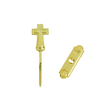 Cross type plastic base with metal screw 6103 in gold color side view