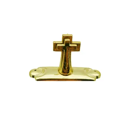 Cross type plastic base with metal screw 6103 in gold color detail view