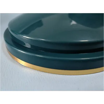 Bule And Green color With White Flash Point Funeral Ash Urn For Cremation Products (ref PA005-2) side view