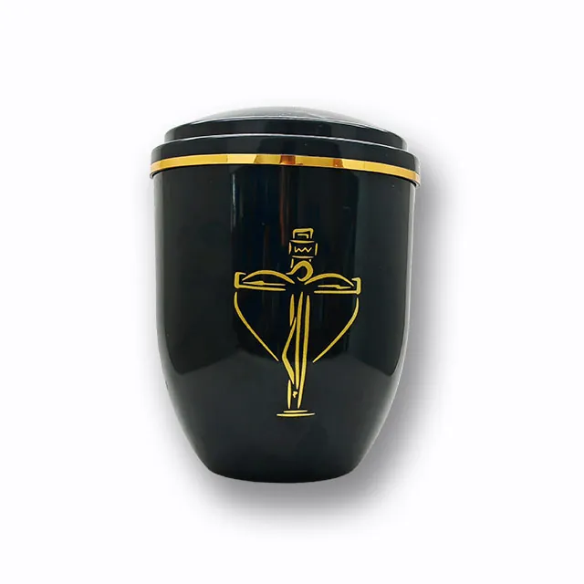 Durable and Stylish: Plastic Funeral Ash Urn for a Lasting Tribute (ref PABLACK)
