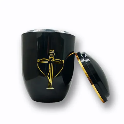 Durable and Stylish: Plastic Funeral Ash Urn for a Lasting Tribute (ref PABLACK) side view