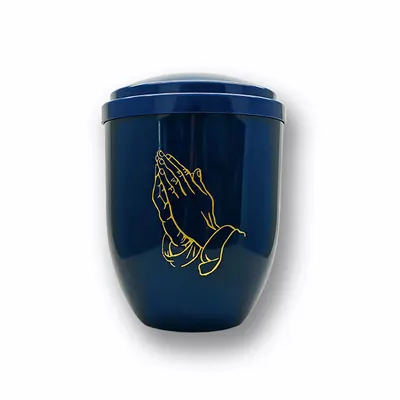 Cheapest Funeral Ash Urn For Cremation in ABS plastic material and Blue color (ref PABLUE)
