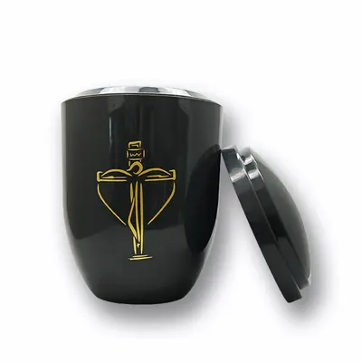 ABS Cremation Urn 3.3L With Cross Symbol in Gray Color (ref PAGRAY) side view