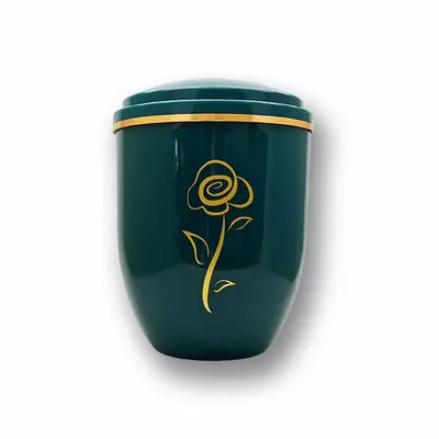 A Timeless Memorial: Green ABS Plastic Funeral Ash Urn for Cherished Remembrance (ref PAGREEN)