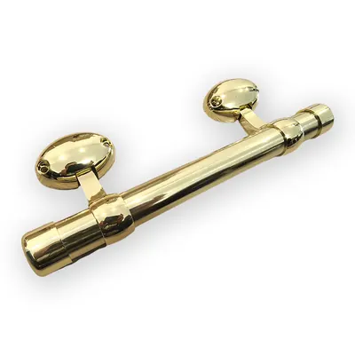 Funeral handle 1007 with two screw holes at each point and high polish and gold plating