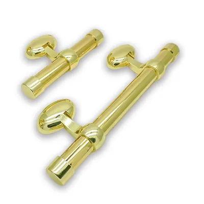 funeral coffin metal handle set 1007 with T bar handle in gold plating; wooden coffin handle and fittings (ref 1007 Set)