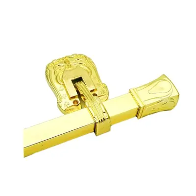 Classic square bar coffin handles with ornate back plate 1052 in gold plating