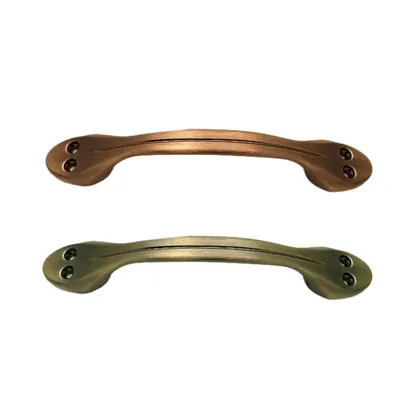 Italy style coffin handle 1059 in antique brass with matte side view