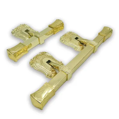 Coffin handle 1005 set with T bar and square steel pipe with plastic end