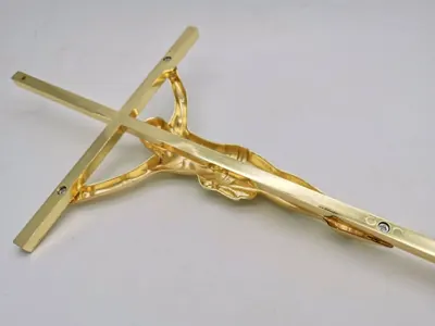 Coffin Crucifix 8010 Funeral coffin crucifix and cross by casting metal Jesus and Christ side view