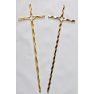 Double Steel Wire 6mm Metal Cross 8041 Funeral Coffin Decoration side view