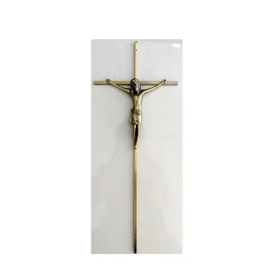Metal crucifix 8001, metal cross with jesus, zamak crucifix for coffin lid decoration detail view
