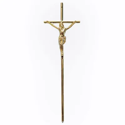 Italy Wooden Coffin Ornament And Decoration 8048 Metal Crucifix size in 53*16cm and Well Polished detail view