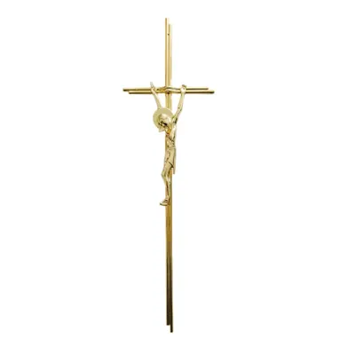 Double steel wire funeral cross with Christ for Italy wooden coffin decoration (ref 8036)