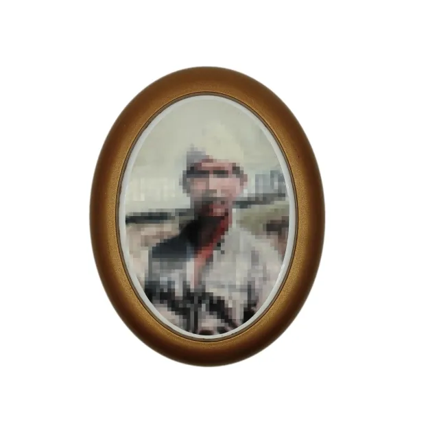 Tombstone Decoration Oval Shape Photo Frame 8044 in Aluminum Alloy