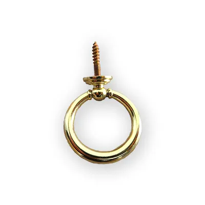 Metal Ring for Coffin Lid in Zamak Material and Polished Gold Color (ref 8020) side view