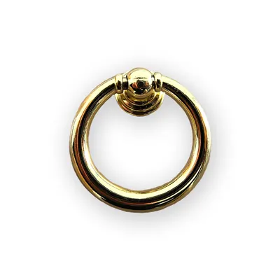 Metal Ring for Coffin Lid in Zamak Material and Polished Gold Color (ref 8020) finish detail