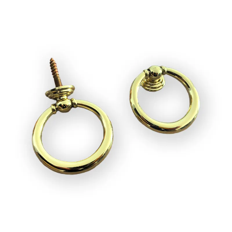 Metal Ring for Coffin Lid in Zamak Material and Polished Gold Color (ref 8020)