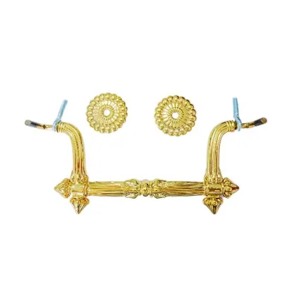Coffin handle gold color with steel wire reinforced 9505 side view