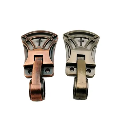 ABS plastic handle 9527-2 with twisted steel pipe and plated in Antique brass color detail view