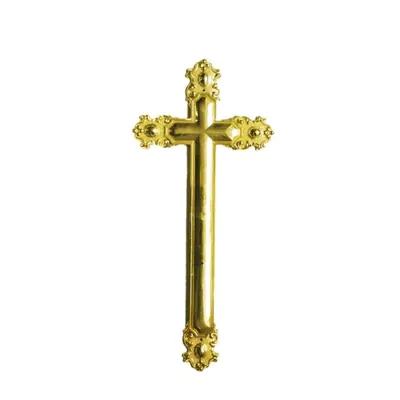 Funeral crucifix 6002, ABS material in gold color side view
