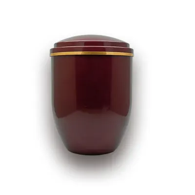 Funeral Ash Urn Bordeaux Color With Gold Belt for Human Ash Reserved in ABS Plastic (ref PA002-2)