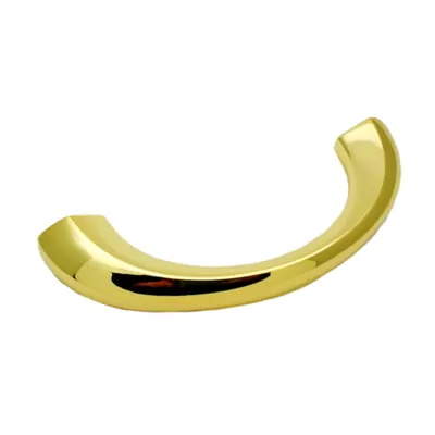 Polished brass coffin handle 1010-2 in zamac material and half moon design