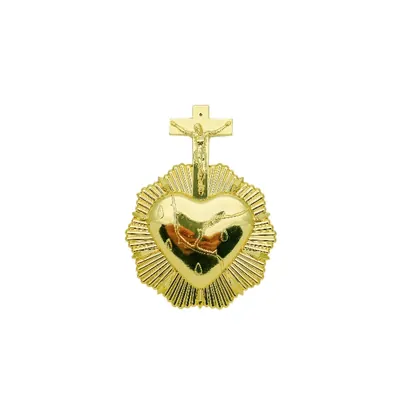 Wooden urn decoration 6210 cross and heart design in plastic material and GP color