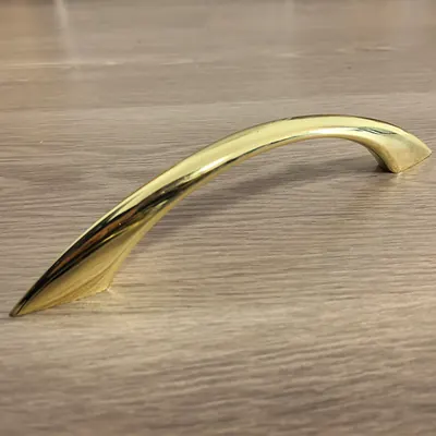 Zamak Coffin Handle 1077 Polish Gold Color and Screw Rod Distance 170mm side view